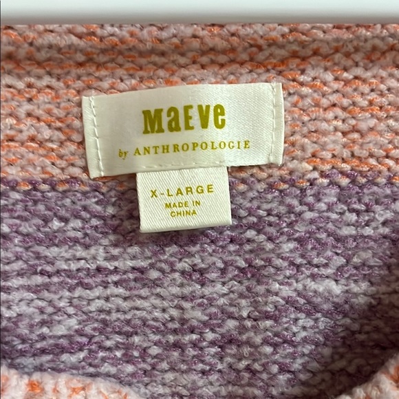 Maeve Pink and Orange Striped Cardigan Sweater - Picture 2 of 4